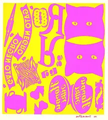 2 Bll.: Harpa. Komposition by Dieter Roth, 1962, Silkscreen in colours, sold Oct 2004