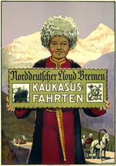 Ivo Puhonny, Plakat: Norddeutscher Lloyd Bremen - Kaukasus Fahrten, 1910, Lithograph in colours