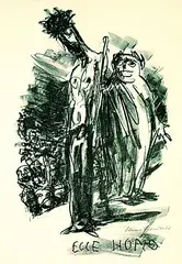 Hans Fronius, 2 Bll.: Franz Kafka. Ecce Homo, 1950, Lithograph
