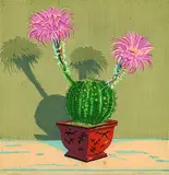 Kurt Schumacher, Kaktus, Woodcut in colours