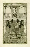 3 Bll. Exlibris: Theodor Bienert. Bertha Bienert (2) by Heinrich Vogeler, 1899, Etching, sold Oct 2004