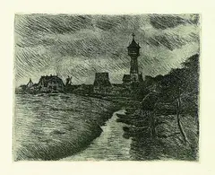 Friedrich Schaper, 2 Bll. Landschaften, Etching