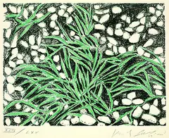 Pericle Fazzini, 3 Bll.: Gräser, grün. Feld. Giuseppe Ungaretti, Lithograph