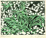 Pericle Fazzini, 3 Bll.: Gräser, grün. Feld. Giuseppe Ungaretti, Lithograph