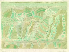 Parnass by Eduard Bargheer, 1970, Etching in colours, sold Oct 2004