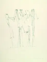 Lothar Fischer, Sechs stehende Hüllenfiguren, 1973, Lithograph