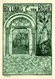 Exlibris C. von Rose by Heinrich Vogeler, 1896, Etching, sold Oct 2004
