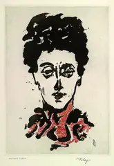 Milady by Mark Tobey, 1973, Etching and aquatint in colours, sold Oct 2004