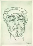Eduard Bargheer, Selbstbildnis, 1970, Etching