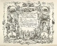 Adolph von Menzel, Mauergesellenbrief, 1838, Lithograph