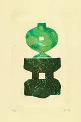 Ferdinand Springer, 5 Bll. aus: Reden und Gleichnisse des Tschuang-Tse, 1970, Etching in colours