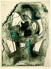 Ferdinand Springer, 2 Bll.: Prométhée IV (Angedenken). Astaroth (Die große Windorgel), 1947, Etching and aquatint