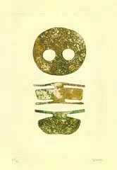 Ferdinand Springer, 5 Bll. aus: Reden und Gleichnisse des Tschuang-Tse, 1970, Etching in colours