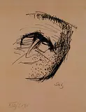 Gustav Seitz, 2 Bll.: Porträt Brecht, 1967, Lithograph
