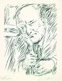 Pericle Fazzini, Porträt Guiseppe Ungaretti, 1967, Lithograph