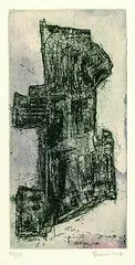 Komposition by Francis Bott, 1960, Etching in colours, sold Oct 2004