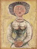 Massimo Campigli, Büste, 1959, Oil on canvas