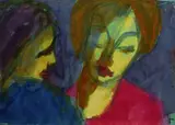 Zwei Frauenköpfe by Emil Nolde, 1920, Watercolour, sold May 2004