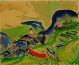 Staffelalp by Ernst Ludwig Kirchner, 1920, Watercolour, sold May 2004