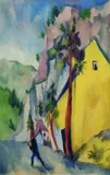 Joseph Urbach, Landschaft mit gelbem Haus, 1920, Oil on canvas