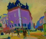 William Straube, Berliner Straßenszene, 1922, Pastel