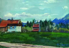 Vorgebirgslandschaft mit Bauernhaus by Walter Jacob, 1927, Oil on canvas, sold May 2004
