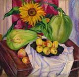 Hermann Mühlen, Stillleben mit Kürbis, 1922, Oil on canvas