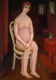 Sitzender Mädchenakt by Karl Heinrich (Carlos) Schneider, Oil on canvas, sold May 2004
