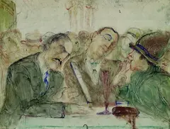 Unterhaltung by Josef Hegenbarth, 1925, Gouache, sold May 2004