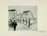 Erich Heckel, Straße am Hafen, 1910, Drypoint