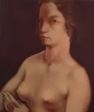 Hans Orlowski, Weiblicher Halbakt, 1931, Oil on panel