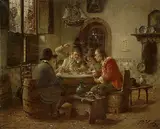 Fritz Wagner, Kartenspieler, Oil on canvas