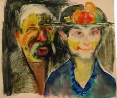 Gerd Böhme, Die Eltern, 1925, Watercolour
