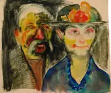Gerd Böhme, Die Eltern, 1925, Watercolour