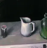 Stillleben mit Krug by Klaus Fußmann, 1985, Oil on canvas, sold May 2004