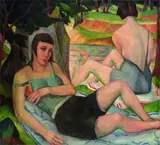 Hermann Mühlen, Badende, 1931, Oil on canvas