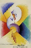 Oskar Fischer, Zur Dichtung "Menschen - Weltbarkeit", 1920, Watercolour