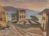 Carlo Mense, Südländische Landschaft, 1924, Gouache