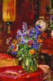 Bernhard Kretzschmar, Blumenstillleben mit Lampion