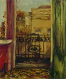 Schwimmer Max, Blick aus dem Atelier in Leipzig