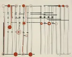 Partitur by Peter Röhl, 1926, Indian ink drawing, sold May 2004