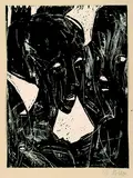 Drei Köpfe by Christian Rohlfs, 1912, Woodcut, sold May 2004