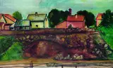 Landschaft mit Brücke by Josef Karl Nerud, 1932, Watercolour, sold May 2004