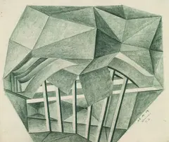 Komposition by Carl Grossberg, 1919, Pencil drawing, sold May 2004