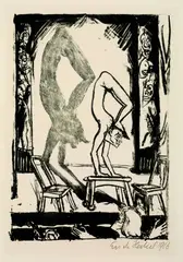 Handstand by Erich Heckel, 1916, Lithograph, sold May 2004