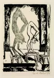 Erich Heckel, Handstand, 1916, Lithograph