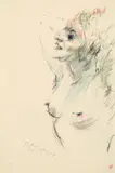 Wilhelm Kohlhoff, Mädchenhalbakt, 1927, Pencil