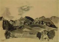 Friedl Dicker-Brandeis, Landschaft, Charcoal drawing