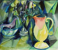 Alois Erbach, Stilleben, 1917, Watercolour