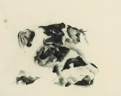 Wilhelm Hackelberg, Kühe, 1939, Charcoal drawing